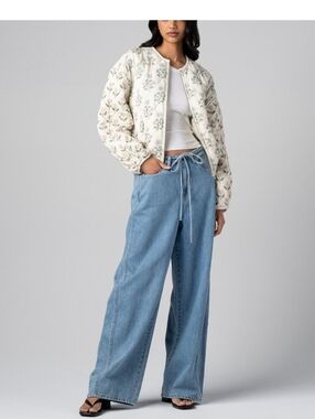 BLANK NYC Block Party Women's Printed Quilted Bomber Jacket